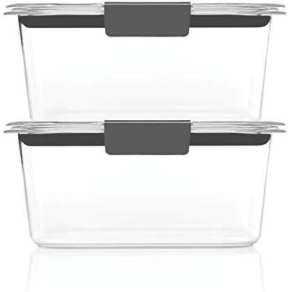 Rubbermaid Brilliance BPA-Free Food Storage Containers, Medium Deep, 4.7 Cup, Airtight & Leak-Proof, Microwave & Dishwasher Safe, 4 Count (Pack of 2)