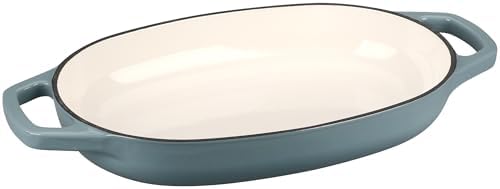 EDGING CASTING Enameled Cast Iron Oval Dutch Oven Pot with Lid, Dutch Oven for Sourdough Bread Baking, Bread Oven, Bread Dutch Oven, Oval Bread Pan, 5qt, Seasalt