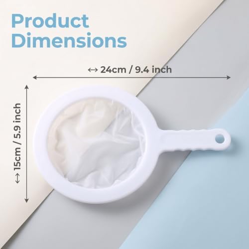 200 Mesh Ultra Fine Nylon Kitchen Strainer with Handle,Food Grade PP & Nylon Fine Mesh Sieve,Heat Resistant Dishwasher Safe Filter for Soy Milk, Juice,Coffee,Yogurt,Honey,Baking & Cooking