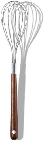 OYV Wooden Whisk 12 Inch, 304 Stainless Steel Wire Whisk with Walnut Handle