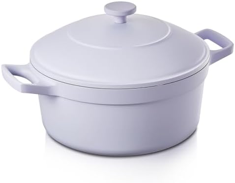 BEZIA 5.7 QT Lightweight Ceramic Nonstick Dutch Oven with Lid, Stock Pot