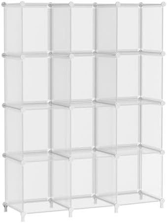 AWTATOS Closet Organizers, 12 Cube Storage Organizer, Transparent Twill