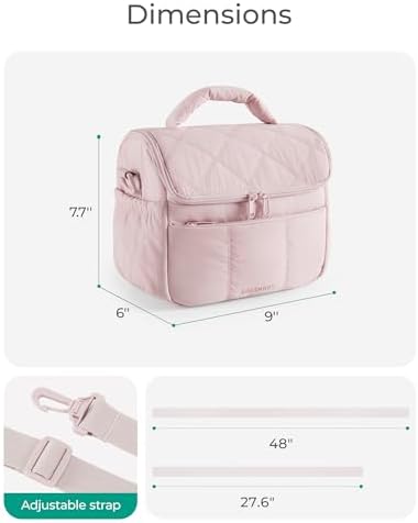 BAGSMART Insulated Lunch Bags for Women, Cute Quilted Lunch Box