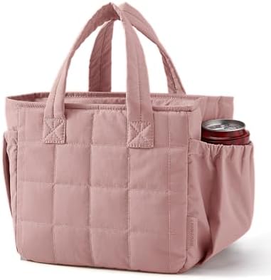 BAGSMART Lunch Bag Women Small Cute Quilted Insulated Leakproof Lightweight
