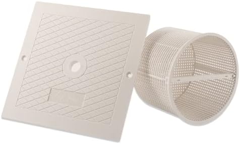(Combo Pack) Exact Replacements Hayward SPX1082CA Skimmer Basket and Hayward SPX1082E Skimmer Cover (White) - Skimmer Basket Assembly and Square Lid for SP1O82, SP1083, SP1084, SP1085, and SP1086