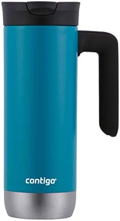 Contigo Superior 2.0 Stainless Steel Travel Mug with Handle Leak-Proof Lid Double-Wall Insulation for Hot & Cold Beverages, 20oz, Juniper, Ideal for Commuting and Travel