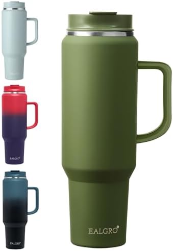 EALGRO 50 oz Tumbler with Handle, Insulated Tumblers with Lid and Straw