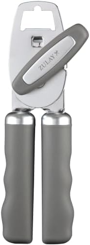 Zulay Kitchen Manual Can Opener Heavy Duty Patented Stainless Steel, Gray