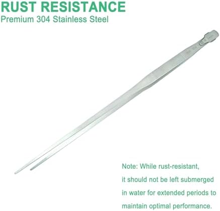 18.9 inch Aquarium Tweezers with Hanger, 2025 New Extra Long Feeding Tongs, Stainless Steel Large Aquascape Tools for Fish Tank, Terrarium，Aquascaping, Reptile Snake (Straight)