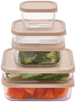 Glass Food Storage Containers with Lids - 18 Piece - 10.5 oz, 17.6 oz & 25.4 oz Sets Glass with BPA-Free Leak Resistant Stackable Lids - Microwave, Oven & Dishwasher Safe - Ideal for - Cashew Cream