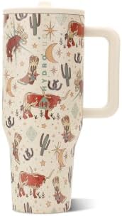 HydroJug Traveler 32oz, Insulated Tumbler with Handle & Straw, Rodeo