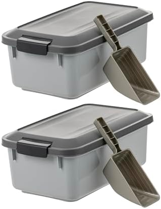 IRIS USA Dog Food Storage Container, 2-Pack, Up to 14 lbs, Gray