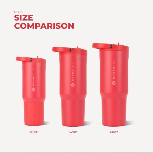 HydroJug Sport 32 oz Insulated Stainless Steel Water Bottle, Fruit Punch