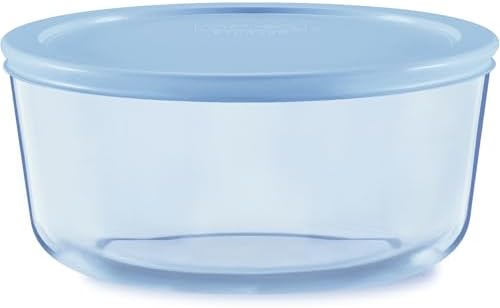 Pyrex Colors Tinted (7 Cup) Large Round Food Storage Container with Lid