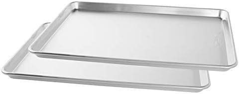 Nordic Ware Naturals Extra Large, 21 x 15 inch Baking Set - USA Made Aluminum Commercial Quality Pan for Baking or Roasting, Encapsulated Galvanized Steel Rim Prevents Warping, 2pk Big Sheet