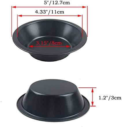 Nonstick 5 Inch Mini Pie Pans, Small Round Baking Plates, 7.8OZ