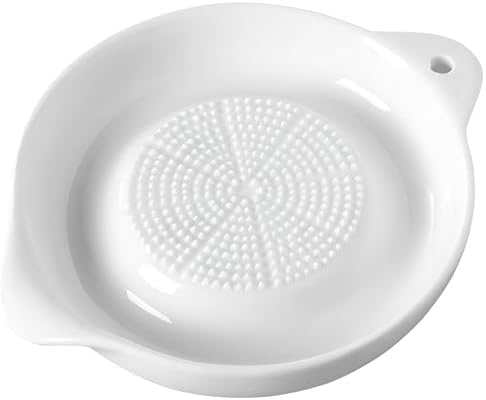 1 Pack Advanced Ceramic Grater Plate for Ginger, Garlic, Onion, Cheese, Lemon, Chocolate, Vegetables and Fruits in Kitchen, White, 4 Inches