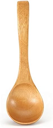 Wood Ladle with Long Handle, Natural Cooking Spoon (Wood color