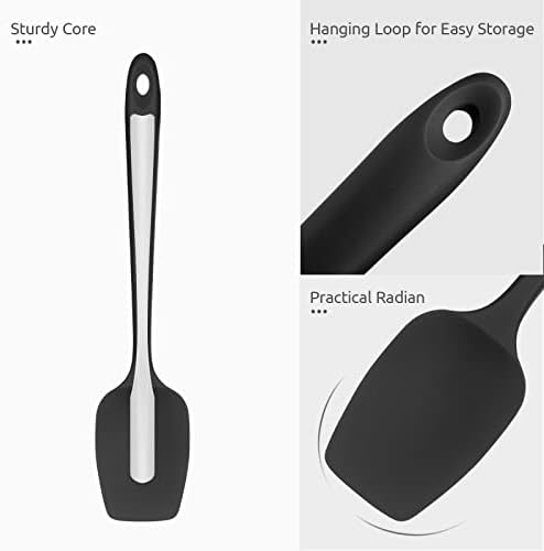 U-Taste Silicone Spoon Spatula, 600°F High Temp Spoonula, 11.38", Black