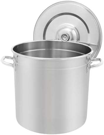 35 Quart 304 Stainless Steel Stockpot Commercial Large Stock Pot with Lid & Handles, Cookware Soup Pot for Boiling Cooking Stew, Induction Cooking Pot for Home Restaurant Hotel (33L/35Qt)