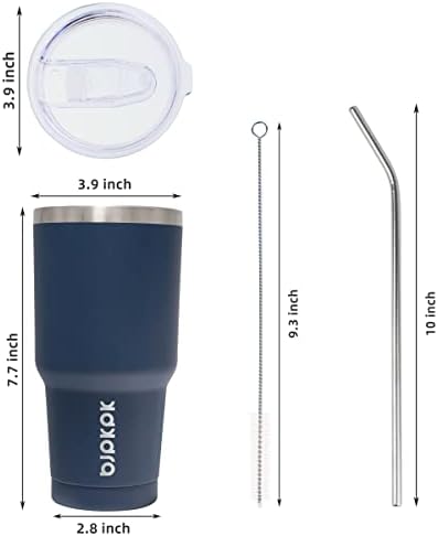 BJPKPK 30 oz Tumbler with Lid and Straw, Insulated Stainless Steel Cup