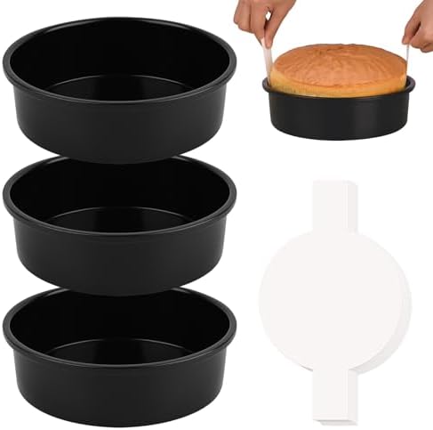 HUAKENER 6 Inch Cake Pan, 6" Round Cake Pan with Parchment Paper