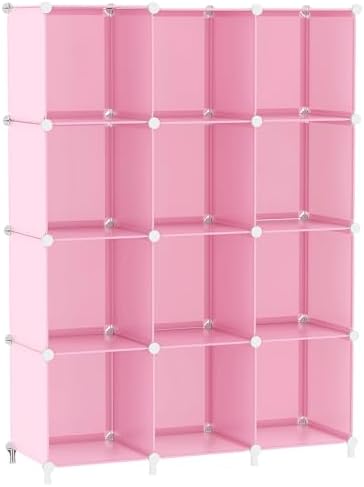 AWTATOS 12 Cube Storage Organizer, Closet Organizers Storage Shelves, Pink