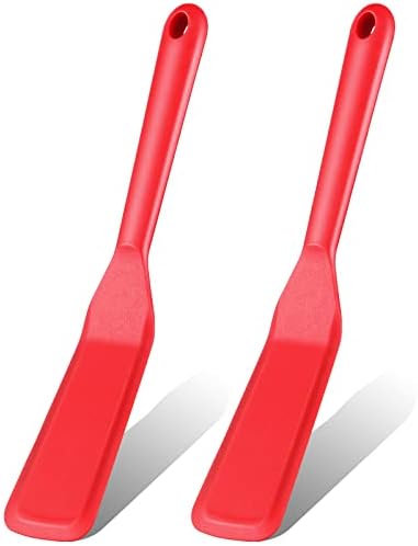 Zopeal 2 Pcs Crepe Spatula Narrow Silicone Long Non Stick, Red