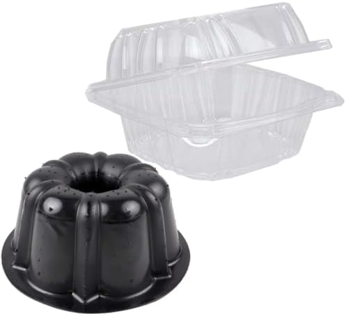 O'CREME Polystyrene Hinged-Lid Container for Mini Cake Pan, 50-Pack