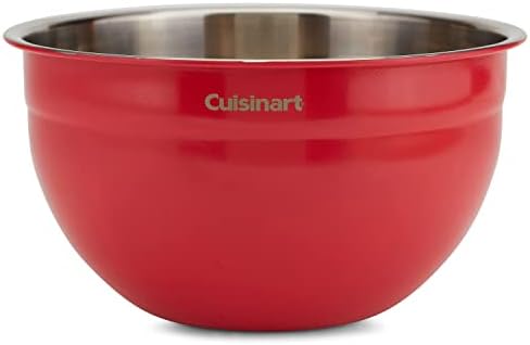 Cuisinart CTG-00-SMB Stainless Steel Mixing Bowls with Lids, Set of 3, Red