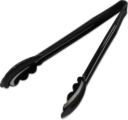 Carlisle FoodService Products 471203 Carly Salad Tong, 12" Utility Tong, Black, 1 Pack
