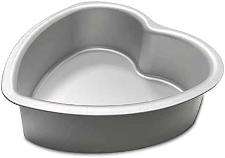 8 x 3 Inch Heart Shaped Cake Pan, Aluminum Heart Cake Tin, Baking Cake Pan for Wedding, Party, Family Occasions, Chocolate, Bread. (Heart, 8 x 3 Inch)