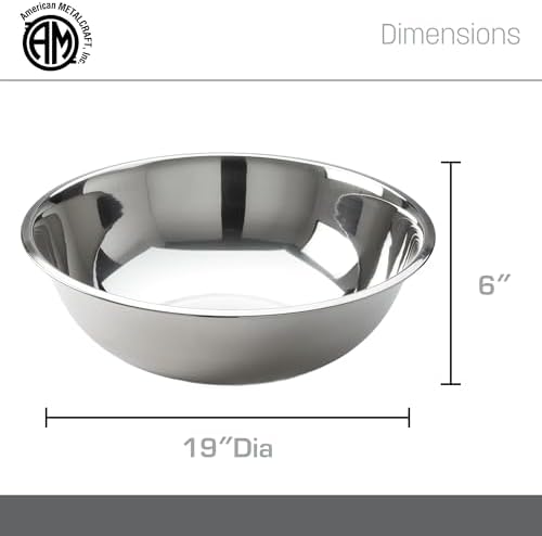 American Metalcraft 20 qt Stainless Steel Mixing Bowl,Silver