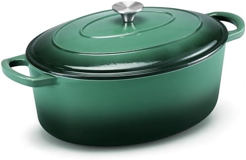 E-far 7QT Oval Dutch Oven Pot with Lid, Enameled Cast Iron Dutch Oven