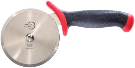 Mercer Culinary Millennia Pizza Cutter with Red Handle, 4 Inch Wheel, Stainless Steel