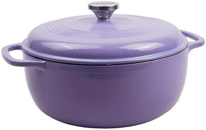 Lodge Essential Enamel Cast Iron Dutch Oven, 6 Quart, Lilac