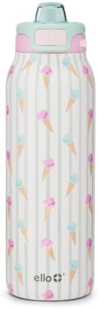 Ello Pop & Fill Insulated Stainless Steel Water Bottle with Quick Fill Lid, Leakproof Locking, Sip or Chug Spout, BPA-Free, Double Wall Vacuum Insulated for Sports, Travel & School- 22oz / 32oz / 40oz