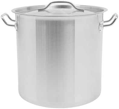 33L/34.9Qt Commercial Large Stock Pot with Lid,Nickel Free Stainless Steel Cookware Healthy Polished Stockpots, Induction Soup Pot for Cooking Home Use