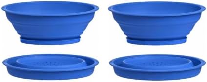 Progressive International 3.5 Cup Collapsible Mini Fruit Vegetable Colander Strainer Water Drainer (Blue, 2- Pack)