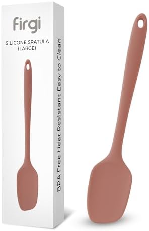Platinum Silicone Spatula – BPA Free Silicone Spatula for Cooking – Heat Resistant Cooking Utensils for Non Stick Pans – One-Piece Spoonula for Baking, Mixing & More – Kitchen Scraper 11.4” DryRose