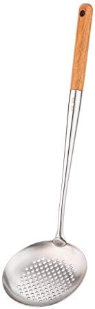 FJNATINH Solid 304 Stainless Steel Skimmer Slotted Spoon Colander Strainer Ladle for Cooking and Frying, Kitchen Utensils Wire Strainer Pasta Strainer Spoon