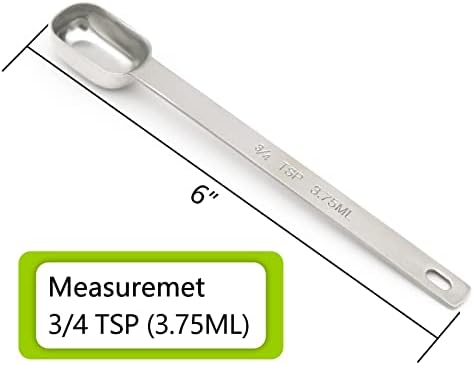 2PCS 3/4TSP(3.75ML) Measuring Spoon, Stainless Steel Long Handle Teaspoons