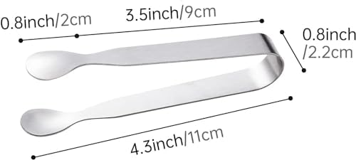 12PCS Ice Tongs Mini Sugar Tongs, Stainless Steel Tiny Kitchen Tongs