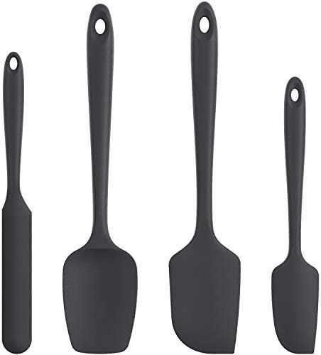 U-Taste Silicone Spatula Set with 600 Degrees Fahrenheit Heat Resistant (Black)