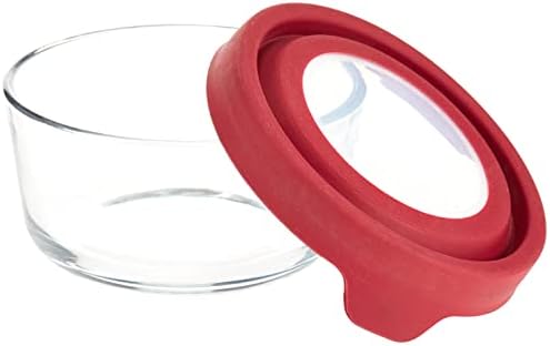 Anchor Hocking TrueSeal Glass Food Storage Container with Airtight Lid, Cherry, 2 Cup