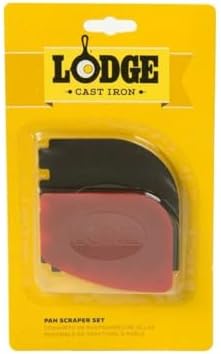 Lodge Cast Iron Grill Scraper Combo, 2 Pack, Red and Black
