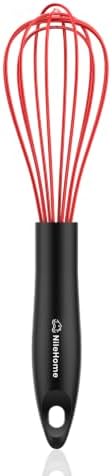 NileHome Silicone Whisk Set 10" Kitchen Whisk,Red