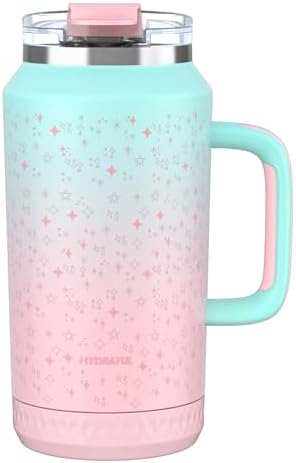 Hydraful 64 oz Tumbler with Handle and Straw - 100% Leak-Proof - Insulated Cup Reusable Stainless Steel Large Water Bottle Travel Mug for Gym, Hiking, and Camping - Gifts for Women Men Him Her