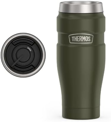THERMOS Stainless King Stainless Steel Tumbler, 16oz, Army Green