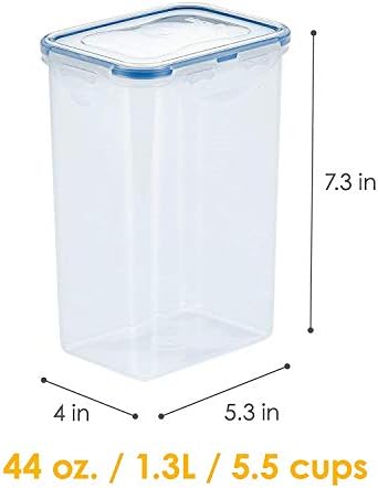 LocknLock Easy Essentials Pantry Rectangular Food Storage Container, 5.5 Cup - Clear